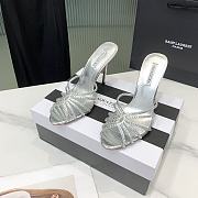 Aquazzura Silver Crystal Mules 105mm - 5