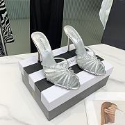 Aquazzura Silver Crystal Mules 105mm - 4