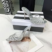 Aquazzura Silver Crystal Mules 105mm - 2