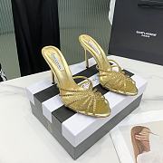 	 Aquazzura Gold Crystal Mules 105mm - 5