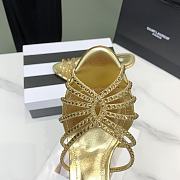 	 Aquazzura Gold Crystal Mules 105mm - 4