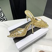 	 Aquazzura Gold Crystal Mules 105mm - 2