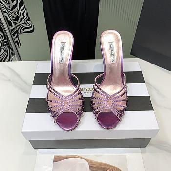 	 Aquazzura Pink Crystal Mules 105mm