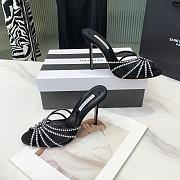 	 Aquazzura Black Crystal Mules 105mm - 5