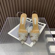 Aquazzura Silver Gatsby 105 with back strap - 1
