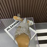 Aquazzura Silver Gatsby 105 with back strap - 4