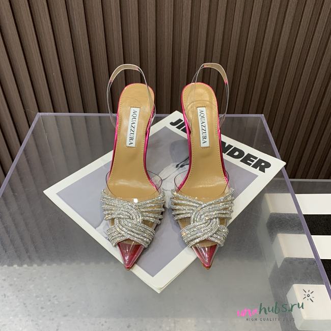 	 Aquazzura Pink Gatsby 105 with back strap - 1