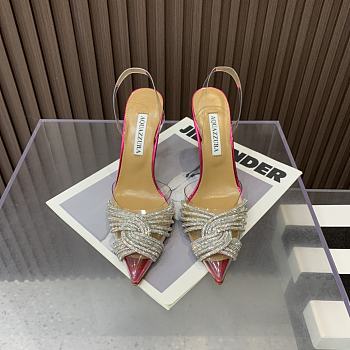 	 Aquazzura Pink Gatsby 105 with back strap