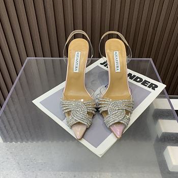 	 Aquazzura Light Pink Gatsby 105 with back strap