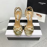 Aquazzura Ankle-strap Heeled Sandals in Gold Metallic  - 1