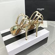 Aquazzura Ankle-strap Heeled Sandals in Gold Metallic  - 6