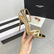 Aquazzura Ankle-strap Heeled Sandals in Gold Metallic  - 5