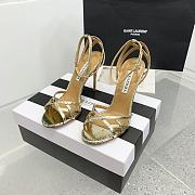 Aquazzura Ankle-strap Heeled Sandals in Gold Metallic  - 4