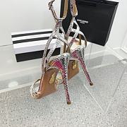 	 Aquazzura Ankle-strap Heeled Sandals in Silver Metallic - 5