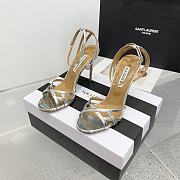 	 Aquazzura Ankle-strap Heeled Sandals in Silver Metallic - 2