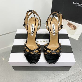 	 Aquazzura Ankle-strap Heeled Sandals in Black Metallic
