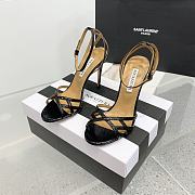 	 Aquazzura Ankle-strap Heeled Sandals in Black Metallic - 5