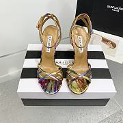 	 Aquazzura Ankle-strap Heeled Sandals in Multicolor Metallic - 1