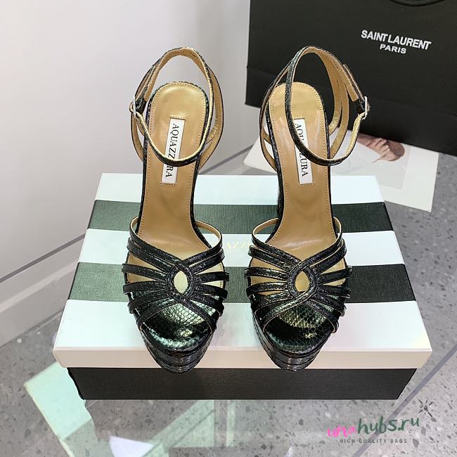 Aquazzura Flow Plateau Black platform sandals 13cm - 1