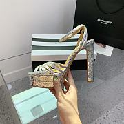 Aquazzura Flow Plateau Silver platform sandals 13cm - 6