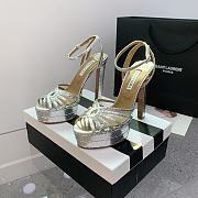 Aquazzura Flow Plateau Silver platform sandals 13cm - 5