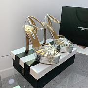 Aquazzura Flow Plateau Silver platform sandals 13cm - 4