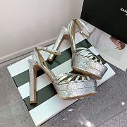 Aquazzura Flow Plateau Silver platform sandals 13cm - 3