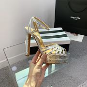 Aquazzura Flow Plateau Silver platform sandals 13cm - 2