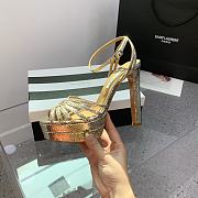 Aquazzura Flow Plateau Gold platform sandals 13cm - 3