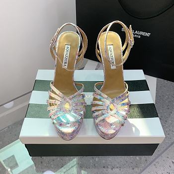 Aquazzura Flow Plateau Pink platform sandals 13cm