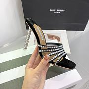 Aquazzura Black 105mm rock chic suede mules  - 6