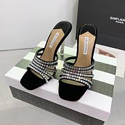 Aquazzura Black 105mm rock chic suede mules  - 3