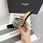 Aquazzura Black 105mm rock chic suede mules  - 2