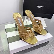 	 Aquazzura Gold 105mm rock chic suede mules - 4