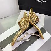 	 Aquazzura Gold 105mm rock chic suede mules - 3
