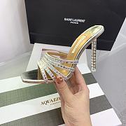 	 Aquazzura Silver 105mm rock chic suede mules - 3