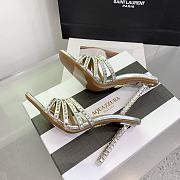 	 Aquazzura Silver 105mm rock chic suede mules - 2
