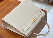 	 Hermes Kelly 25 Sellier Off White Epsom Gold Hardware - 5