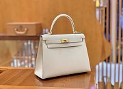 	 Hermes Kelly 25 Sellier Off White Epsom Gold Hardware - 3
