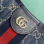 Gucci Giglio Large Tote Bag In Blue Denim - 60x47x16cm - 6