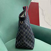 Gucci Giglio Large Tote Bag In Blue Denim - 60x47x16cm - 4