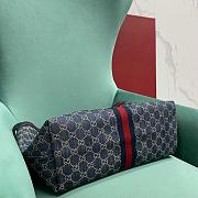 Gucci Giglio Large Tote Bag In Blue Denim - 60x47x16cm - 3
