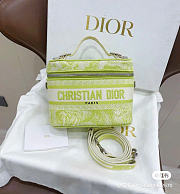 Dior Light Green Canvas Small Toile De Jouy Diortravel Vanity Case Shoulder Bag - 18x14x10cm - 2