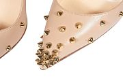 Christian Louboutin Beige Spike Embellished Leather Degraspike Pointed Toe Pumps - 2