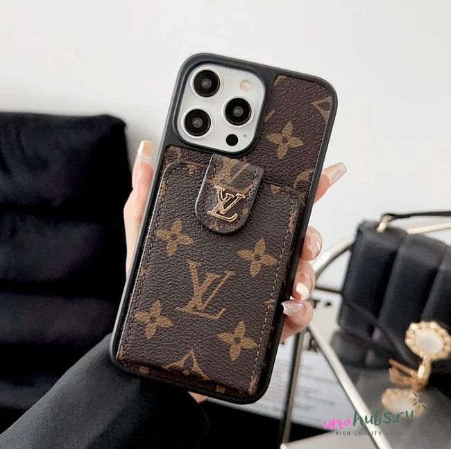 Louis Vuitton Monogram Leather Brown Phone Case - 1