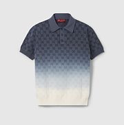 Gucci GG cotton knit jacquard polo shirt - 1