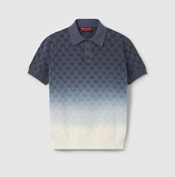 Gucci GG cotton knit jacquard polo shirt