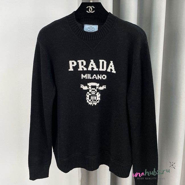 Prada logo-intarsia wool-cashmere Jumper - 1