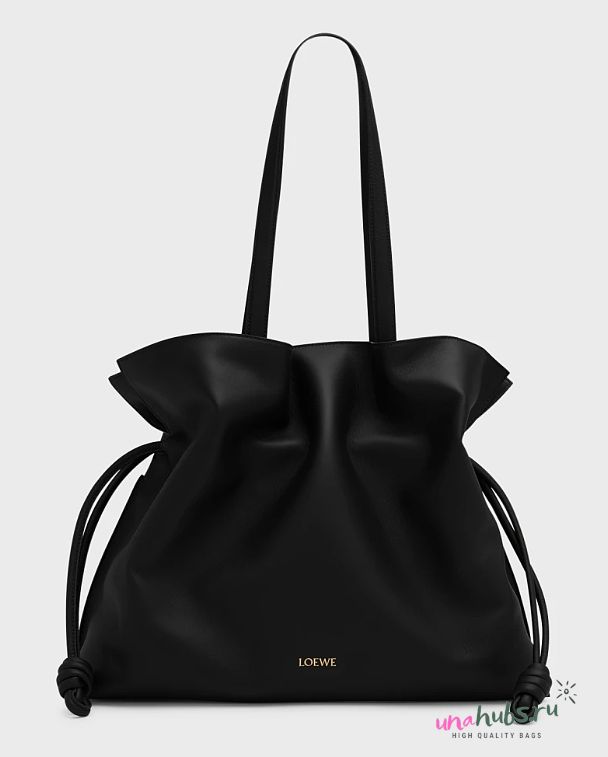 Loewe Flamenco XL Clutch Bag in Black Napa Leather  - 44x34x21cm - 1
