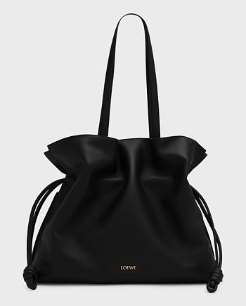 Loewe Flamenco XL Clutch Bag in Black Napa Leather  - 44x34x21cm